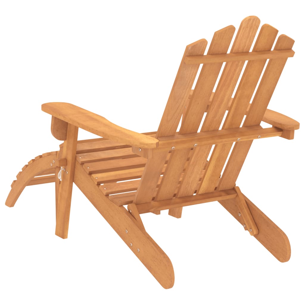 vidaXL Patio Adirondack Chair with Footrest Solid Wood Acacia VidaXL