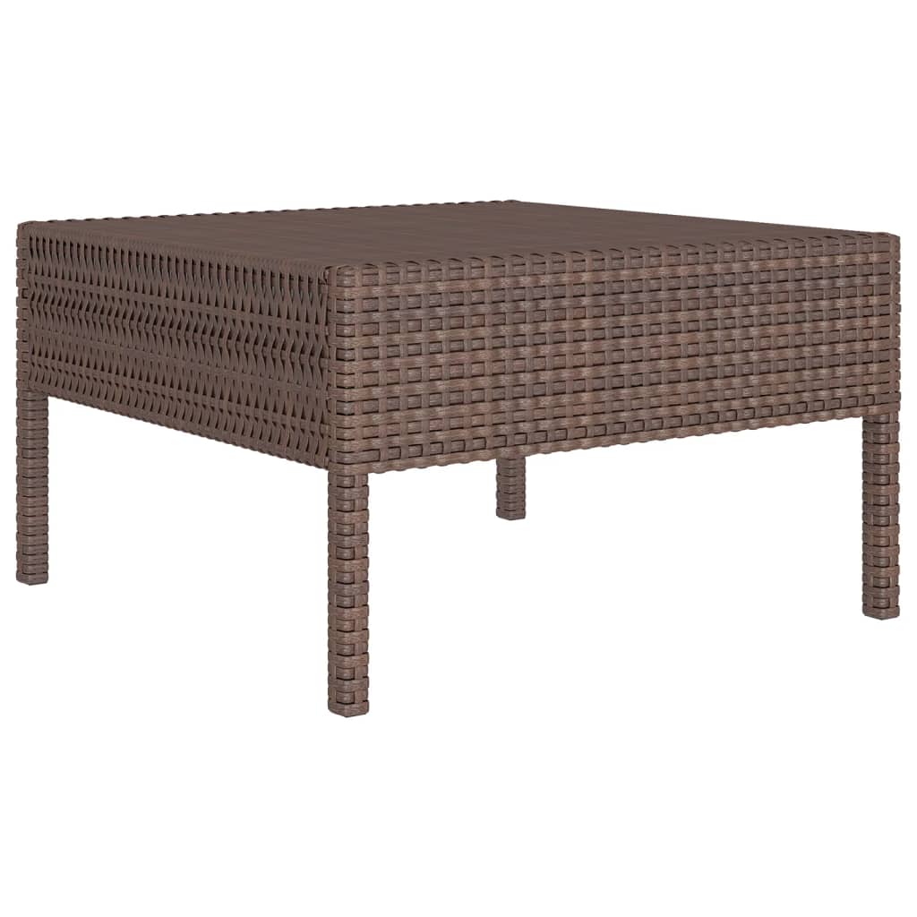 vidaXL 11 Piece Patio Lounge Set with Cushions Poly Rattan Brown VidaXL