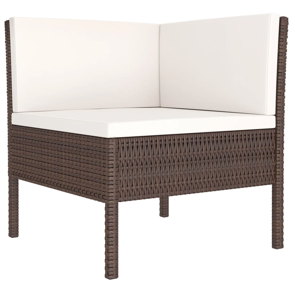 vidaXL 11 Piece Patio Lounge Set with Cushions Poly Rattan Brown VidaXL