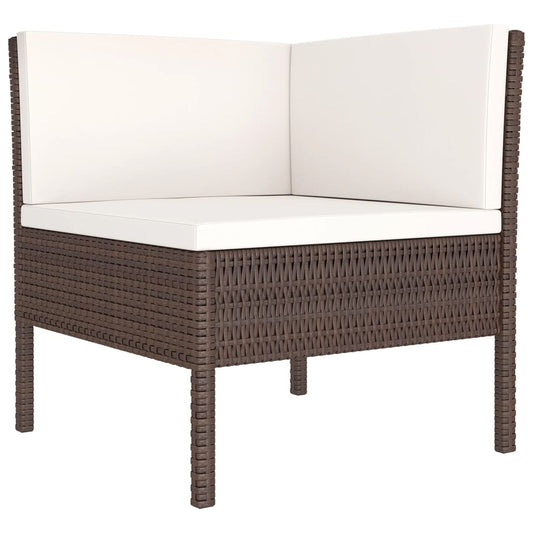 vidaXL 11 Piece Patio Lounge Set with Cushions Poly Rattan Brown VidaXL