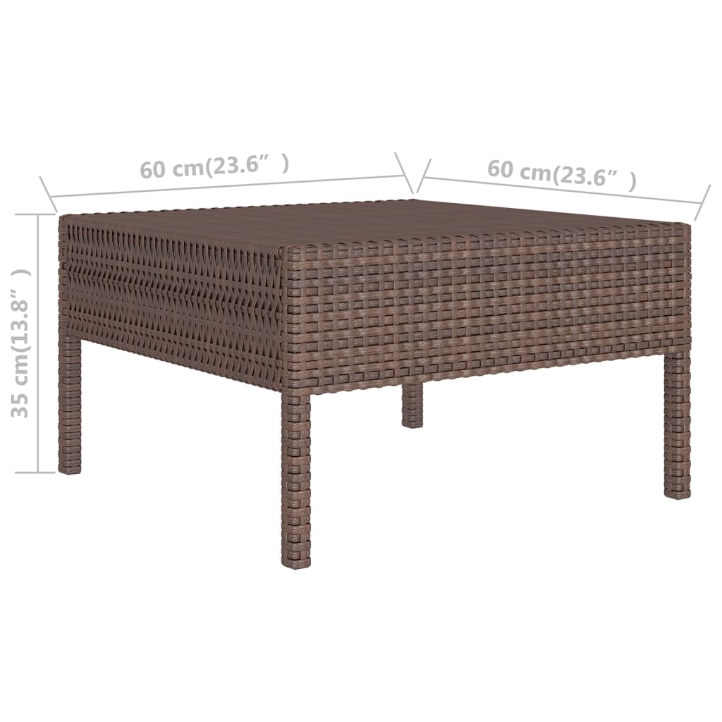 vidaXL 11 Piece Patio Lounge Set with Cushions Poly Rattan Brown VidaXL