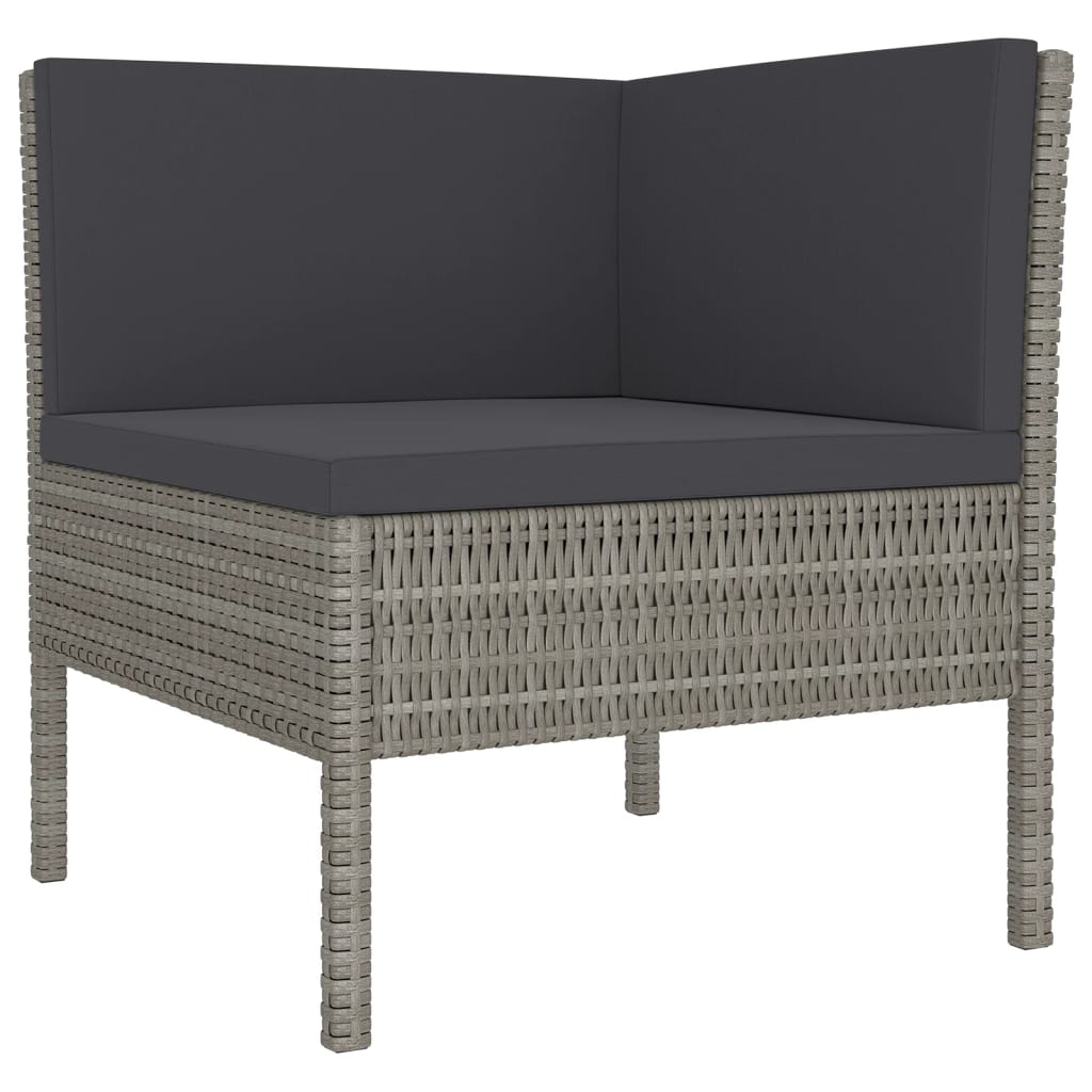 vidaXL 10 Piece Patio Lounge Set with Cushions Poly Rattan Gray VidaXL