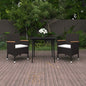 vidaXL Patio Dining Set 5 Piece Black and White/Gray 31.5"/55.1" Table Length VidaXL
