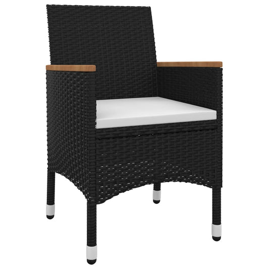 vidaXL Patio Dining Set 5 Piece Black and White/Gray 31.5"/55.1" Table Length VidaXL