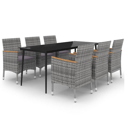 vidaXL Patio Dining Set 5 Piece Black and White/Gray 31.5"/55.1" Table Length VidaXL