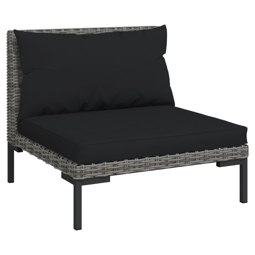 vidaXL 9 Piece Patio Lounge Set with Cushions Poly Rattan Dark Gray VidaXL