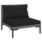 vidaXL 9 Piece Patio Lounge Set with Cushions Poly Rattan Dark Gray VidaXL