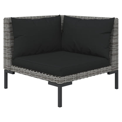 vidaXL 9 Piece Patio Lounge Set with Cushions Poly Rattan Dark Gray VidaXL