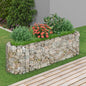 vidaXL Raised Garden Bed Outdoor Gabion Raised Bed Flower Pot Galvanized Iron VidaXL