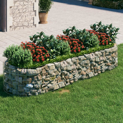 vidaXL Raised Garden Bed Outdoor Gabion Raised Bed Flower Pot Galvanized Iron VidaXL
