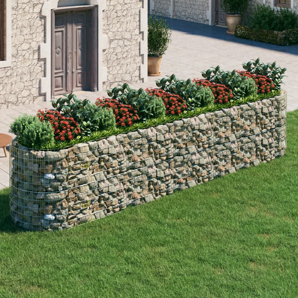 vidaXL Raised Garden Bed Outdoor Gabion Raised Bed Flower Pot Galvanized Iron VidaXL
