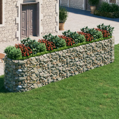 vidaXL Raised Garden Bed Outdoor Gabion Raised Bed Flower Pot Galvanized Iron VidaXL