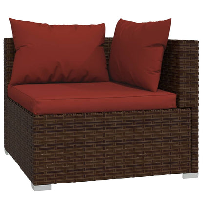 vidaXL 8 Piece Patio Lounge Set with Cushions Poly Rattan Brown VidaXL