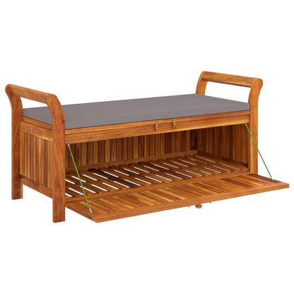 vidaXL Outdoor Storage Bench Patio Deck Box with Cushion Solid Wood Acacia VidaXL