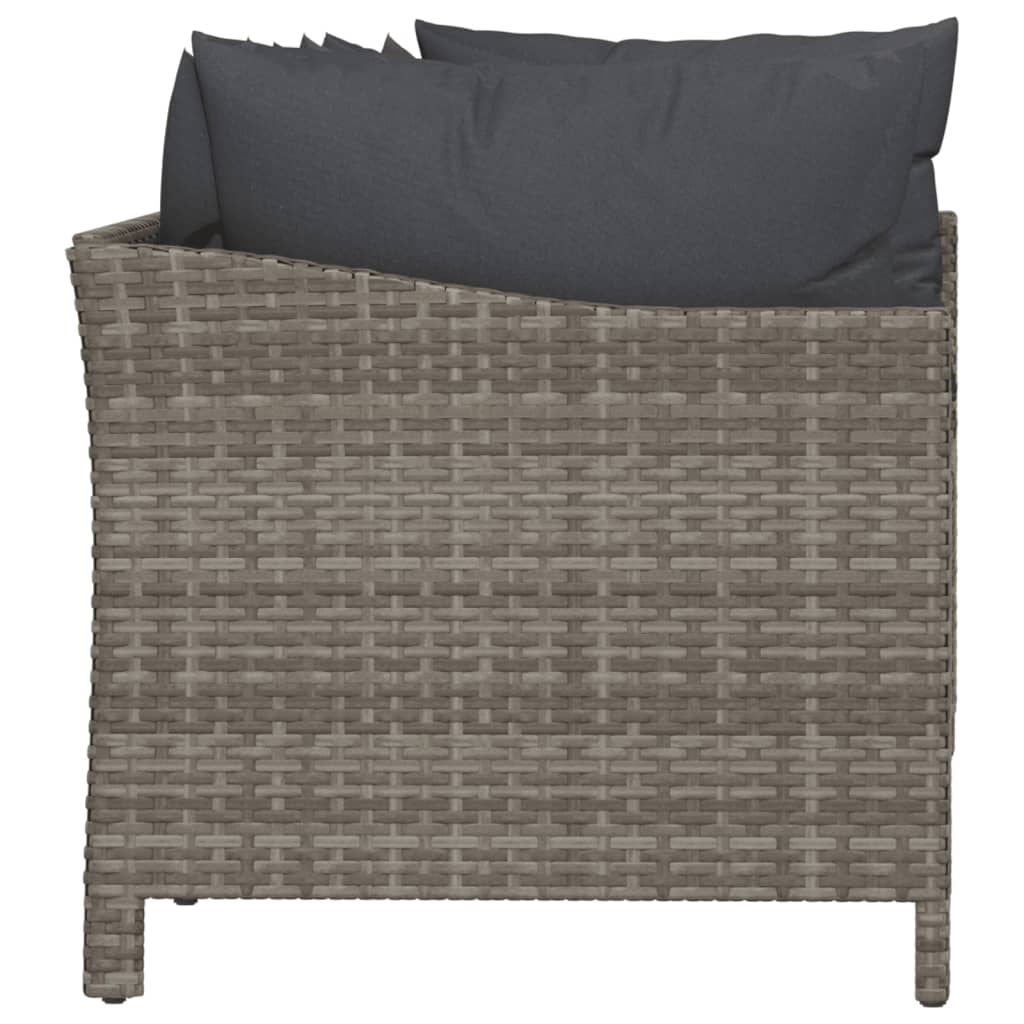 vidaXL 4 Piece Patio Lounge Set with Cushions Gray Poly Rattan VidaXL