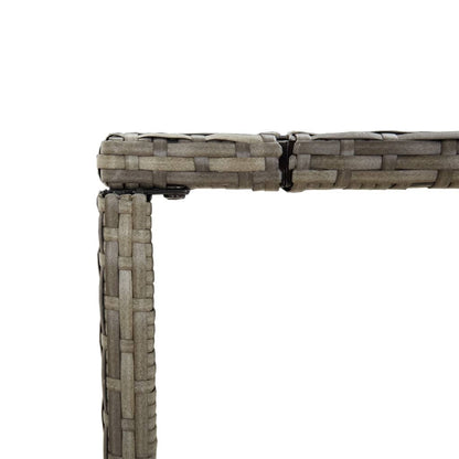 NNEVL Bar Table with Glass Top Grey 110x70x110 cm Poly Rattan-4