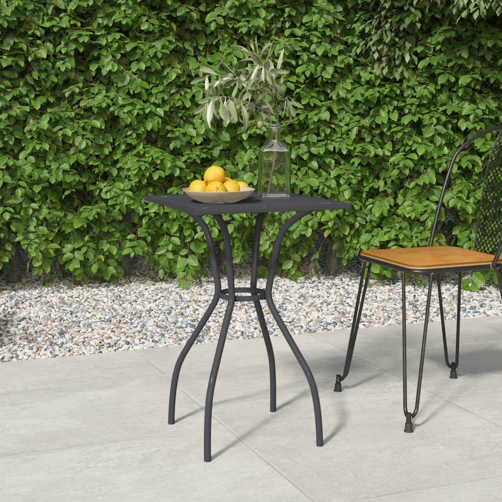 vidaXL Patio Table Outdoor Bistro Table with Metal Frame Anthracite Steel Mesh VidaXL