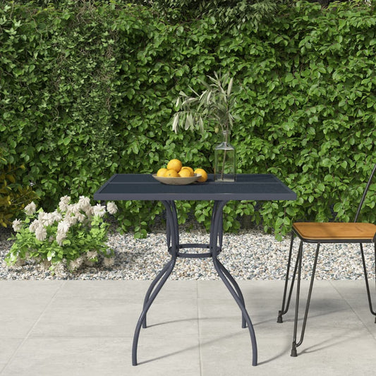 vidaXL Patio Table Outdoor Bistro Table with Metal Frame Anthracite Steel Mesh VidaXL