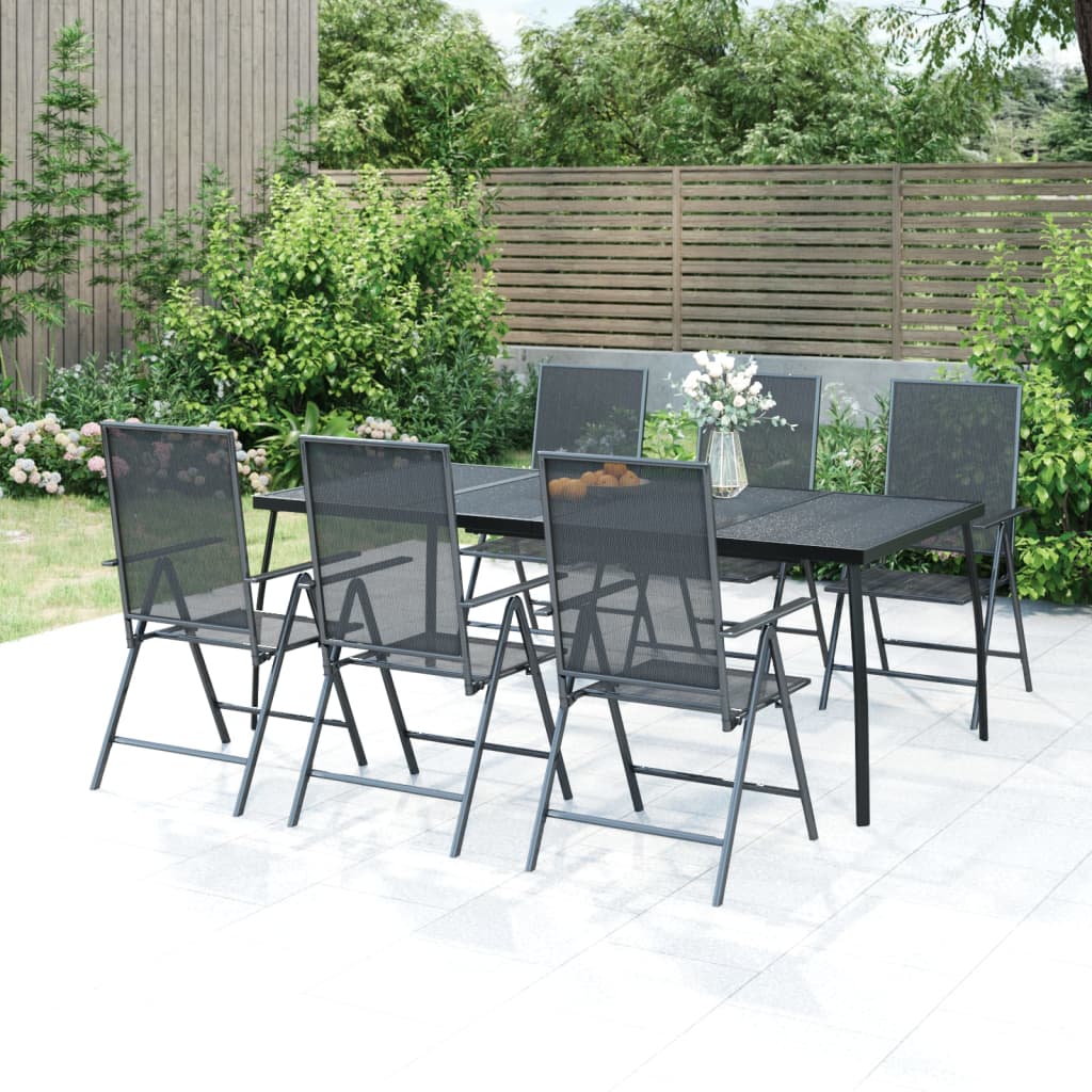 vidaXL Patio Table Outdoor Bistro Table with Metal Frame Anthracite Steel Mesh VidaXL