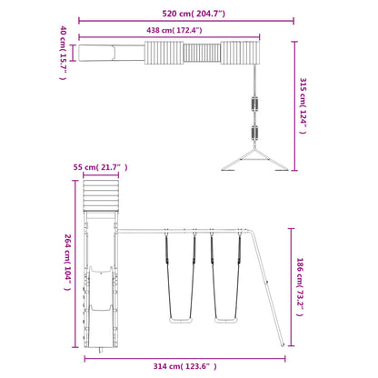 vidaXL Outdoor Playset Solid Wood Pine VidaXL
