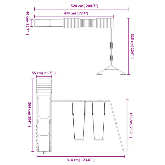 vidaXL Outdoor Playset Solid Wood Pine VidaXL