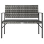 vidaXL 2-Seater Patio Bench with Cushion Gray Poly Rattan VidaXL