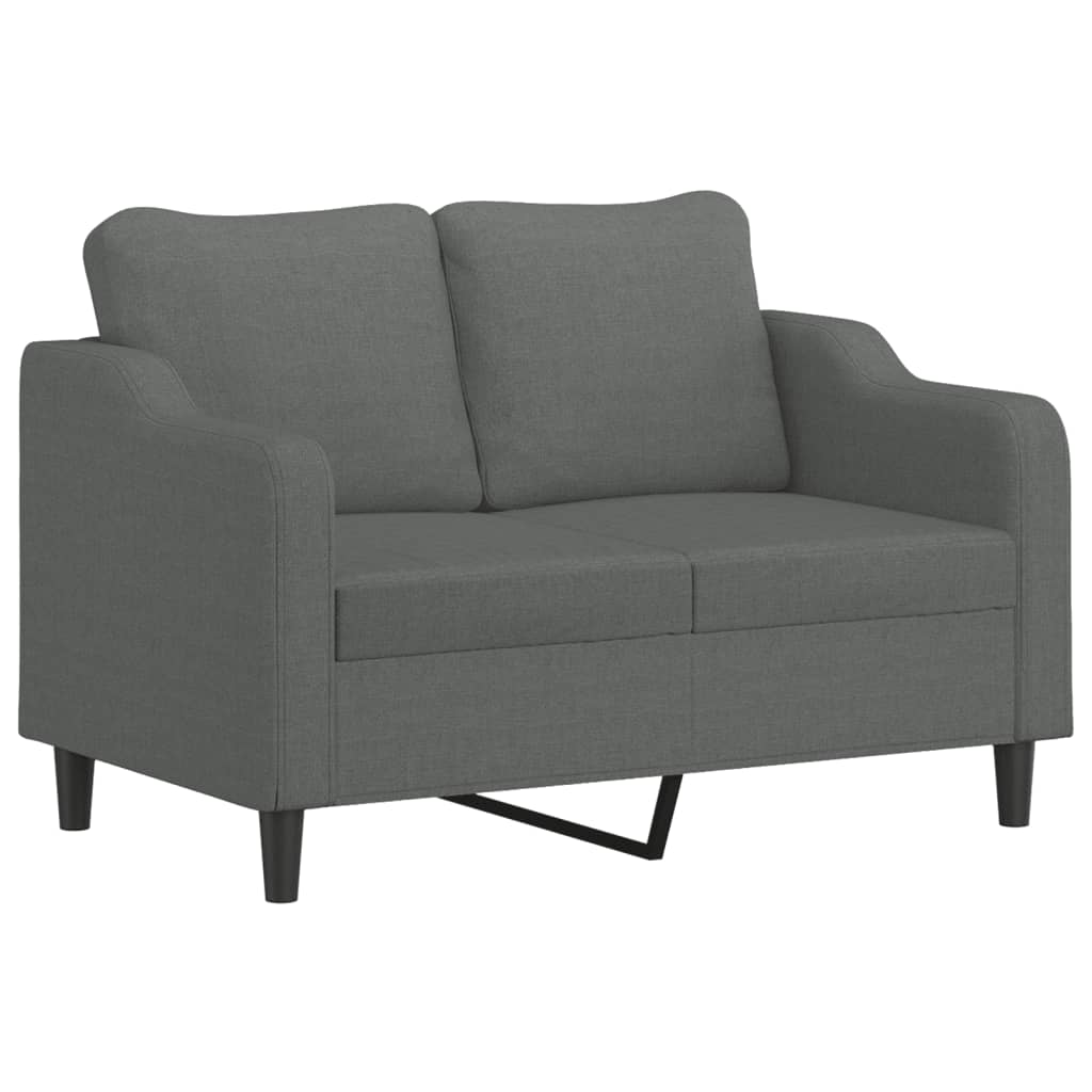 vidaXL 4 Piece Sofa Set with Pillows Dark Gray Fabric VidaXL