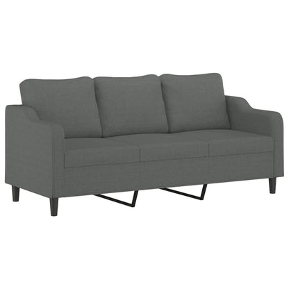 vidaXL 4 Piece Sofa Set with Pillows Dark Gray Fabric VidaXL