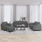vidaXL 4 Piece Sofa Set with Pillows Dark Gray Fabric VidaXL