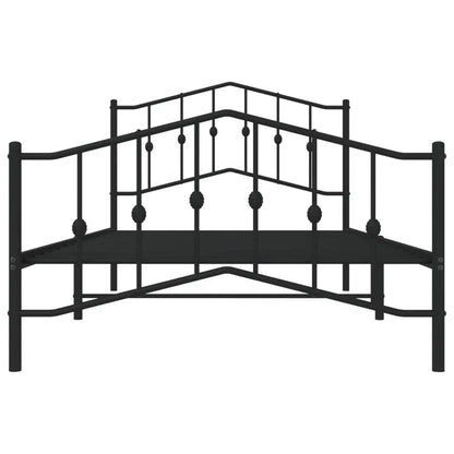 vidaXL Metal Bed Frame with Headboard and Footboard Black 39.4"x78.7" VidaXL