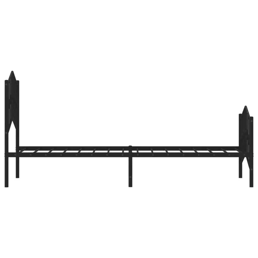 vidaXL Metal Bed Frame with Headboard and Footboard Black 39.4"x78.7" VidaXL