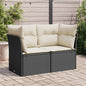 NNEVL Garden Sofa with Cushions 2-Seater Black Poly Rattan-0