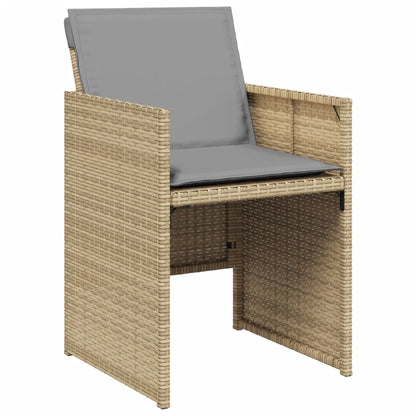 vidaXL Patio Chairs with Cushions 4 pcs Mix Beige Poly Rattan VidaXL