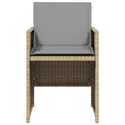 vidaXL Patio Chairs with Cushions 4 pcs Mix Beige Poly Rattan VidaXL