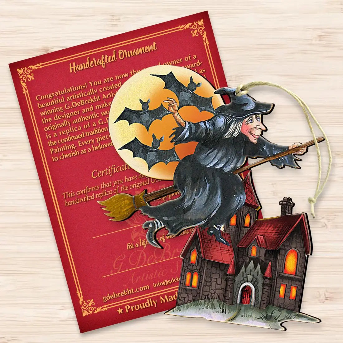 Witch Halloween Wooden Ornaments by G. DeBrekht - Thanksgiving Halloween Decor - 8114010 G. DeBrekht