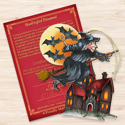 Witch Halloween Wooden Ornaments by G. DeBrekht - Thanksgiving Halloween Decor - 8114010 G. DeBrekht