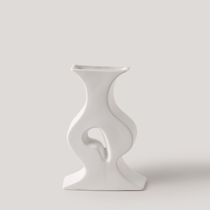 Ceramic Simple White Vase Nordic Home Decoration C BlakHom