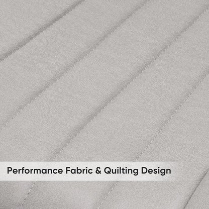 Modern Dining Chairs Set of 4, Comfy Dining Room Chairs with Thick Cushions, Upholstered Fabric Kitchen Side Chairs with Metal Legs, Grey-4