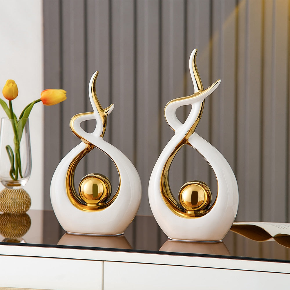 Abstract Sculpture Ceramic Statue Home Décor Figurines Ai BlakHom