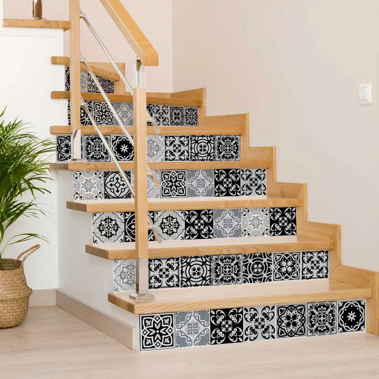 Flowers Peel And Stick Pattern Stairs Decals For Home Decor Model - b13-3