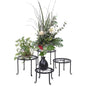 Set of 4 - Indoor Outdoor Black Metal Plant Stand FastFurnishings