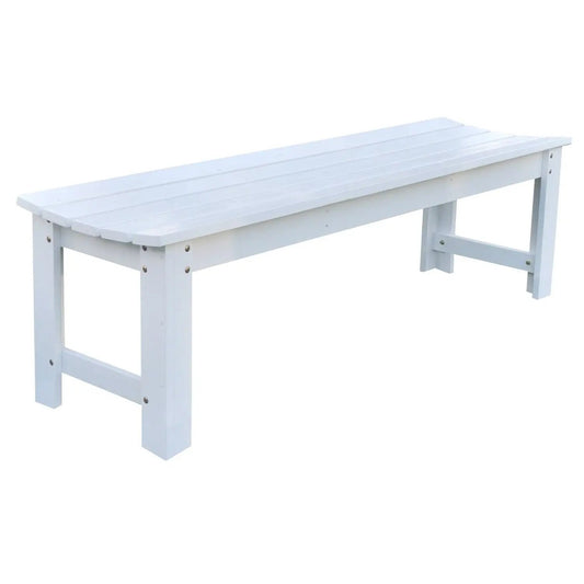 5-Ft Backless Outdoor Garden Bench in Cedar Wood - White-0