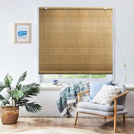 NNESP Brown Bamboo Roller Blinds 180 x 210 cm-0