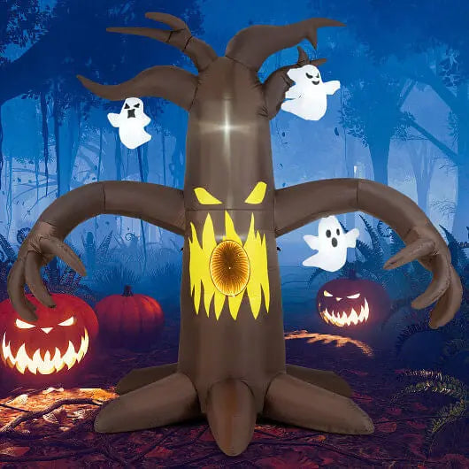 7.8 Feet Halloween Inflatables Scary Dead Tree Halloween Decoration with Ghost Unbranded