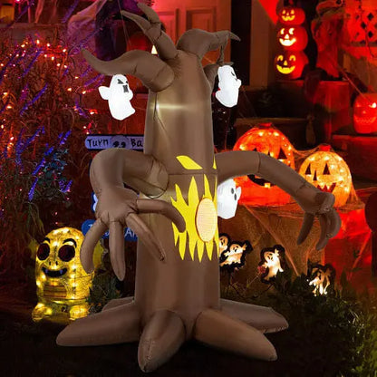 7.8 Feet Halloween Inflatables Scary Dead Tree Halloween Decoration with Ghost Unbranded