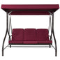 Burgundy Outdoor Patio Deck Porch Canopy Swing with Cushions FastFurnishings