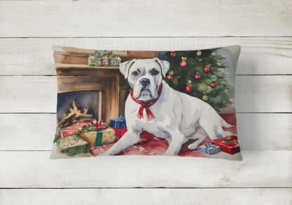 White Boxer Christmas Throw Pillow Caroline's Treasures