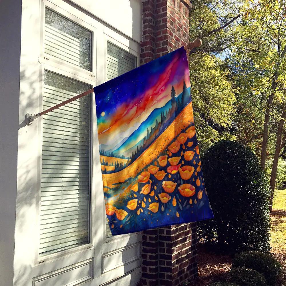 California Poppies in Color House Flag Caroline's Treasures