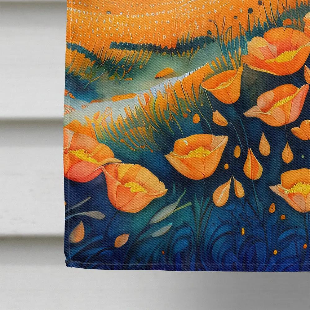 California Poppies in Color House Flag Caroline's Treasures