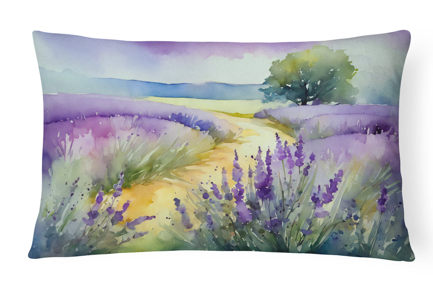 Lavender in Watercolor Throw Pillow Caroline's Treasures